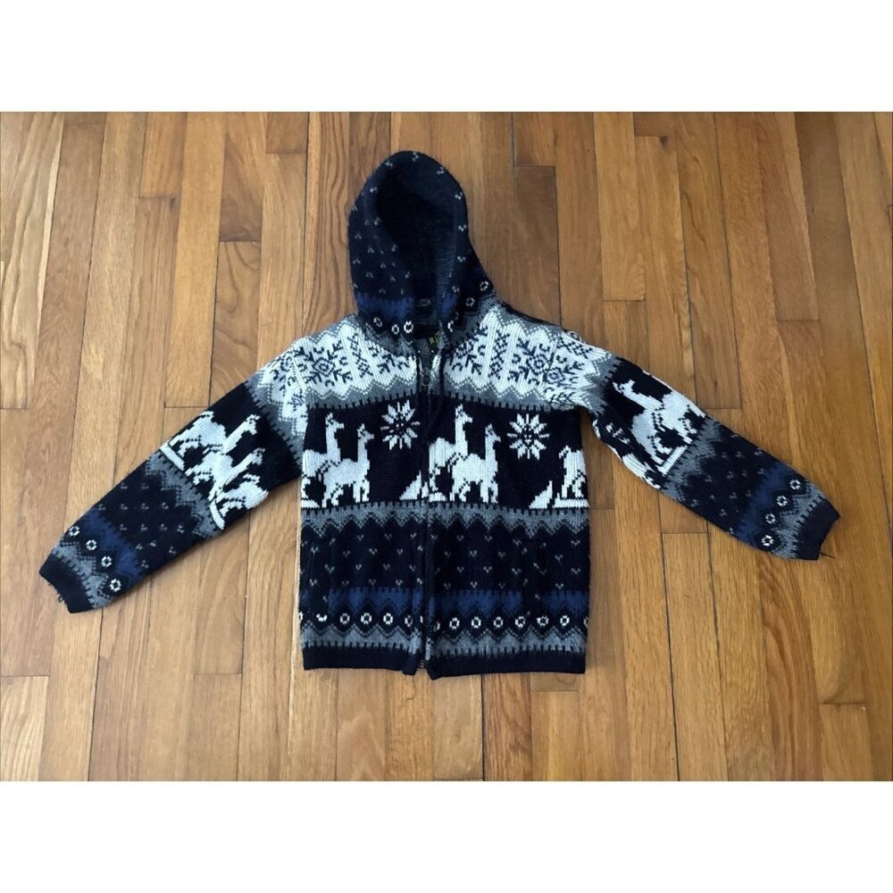 Tejidos Ruminahui Zip Up Alpaca Wool Sweater Jacket Kid's Size 4